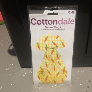 2 PCS Cottondale Easter Basket Wrap Bags with Carrots Design 24" x 25"